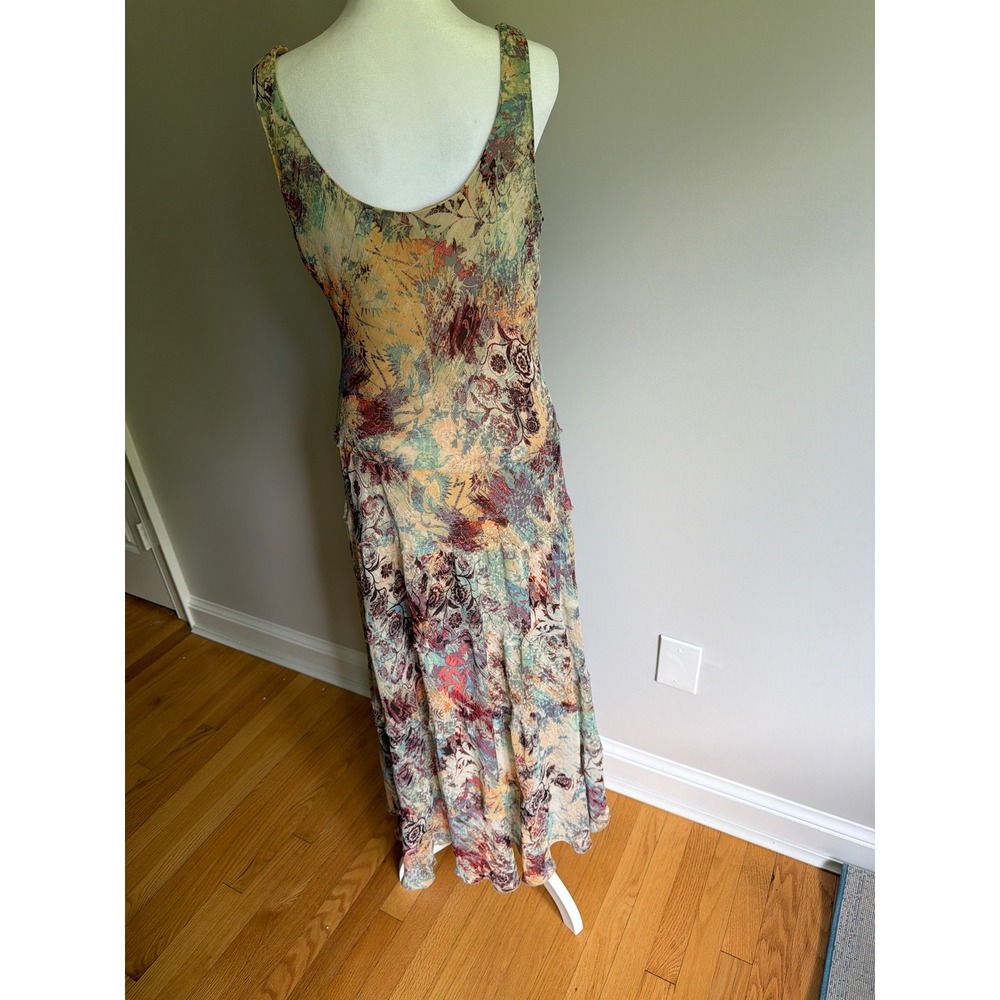 Nine West Womens Floral Fairy Whimsical Tiered Maxi Dress Slvless Size 12 Boho - Picture 2 of 10